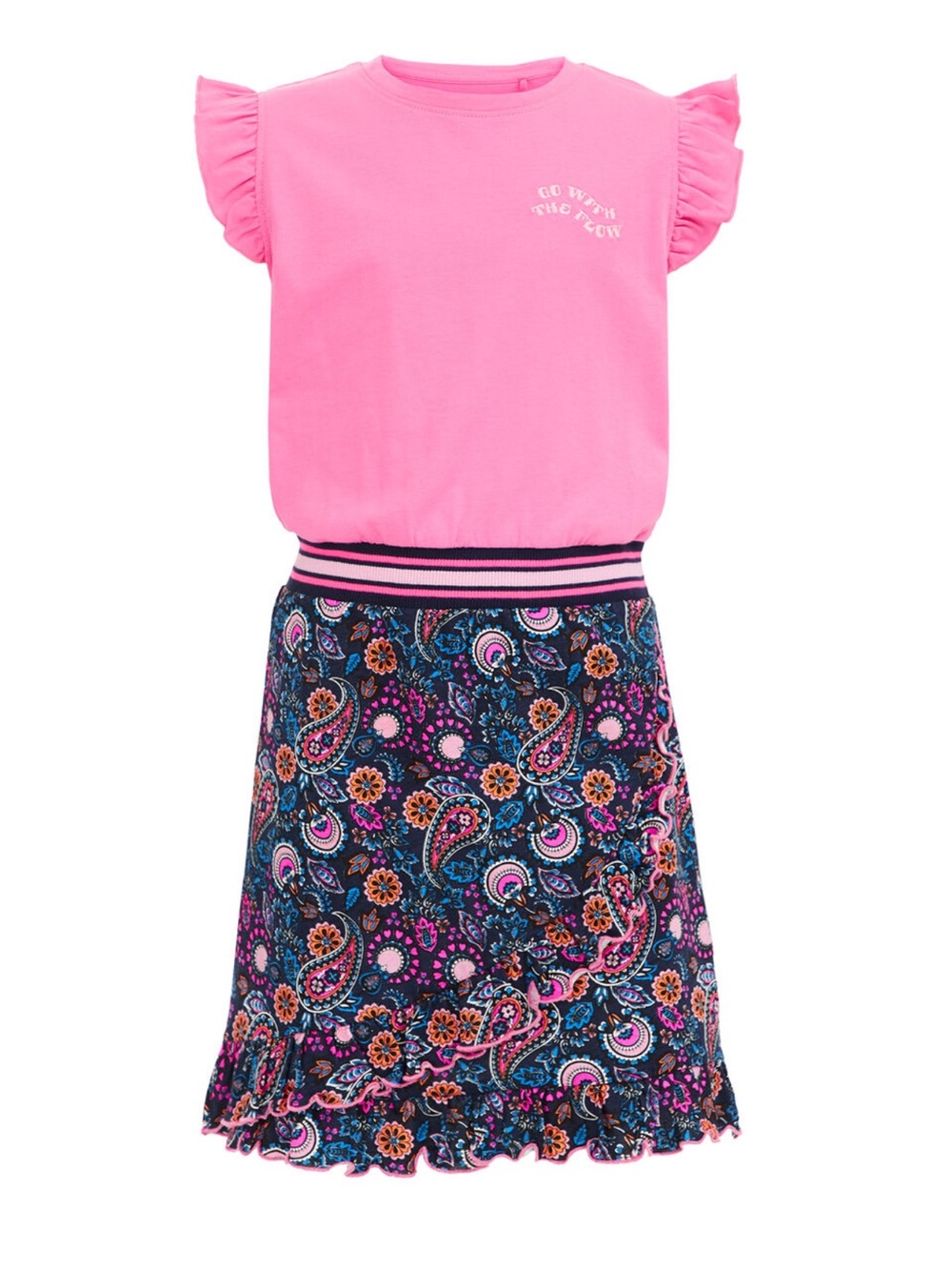Girl's ruffle cotton pink dress by WE Fashion EU 158/164 US girls 12-14 NWT